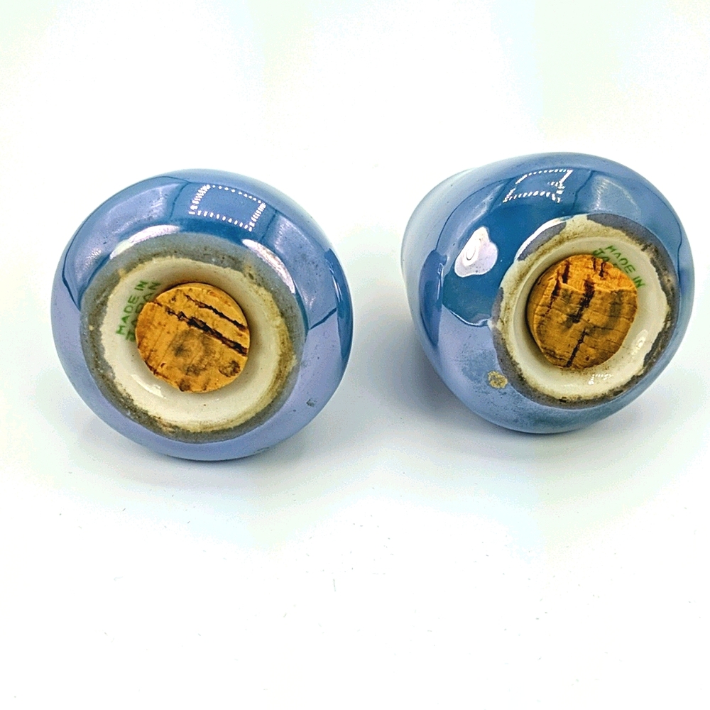 Lusterware Salt & Pepper Shakers, Blue/ Gold Japan - Picture 5 of 6